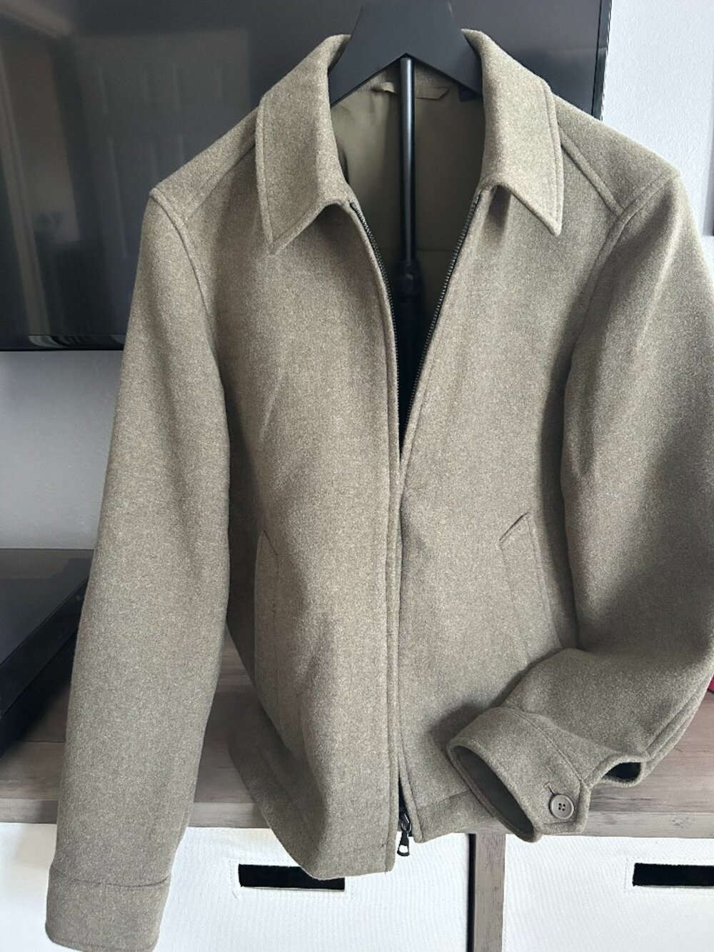 Men's Uniqulo Army Green Wool Style Jacket - Size XS
